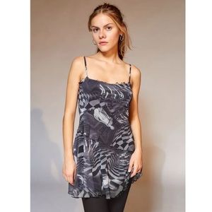 UO Moxie Mesh Mini Slip Dress